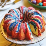 Red, White, and Blue Marble Cake