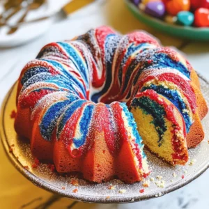 Red, White, and Blue Marble Cake