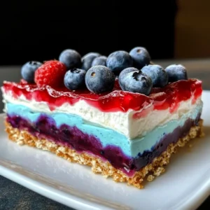 Red White and Blue Pretzel Salad