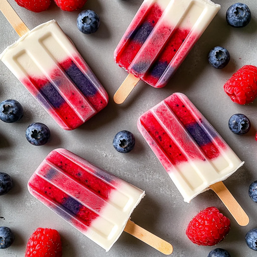 Red White and Blueberry Popsicles