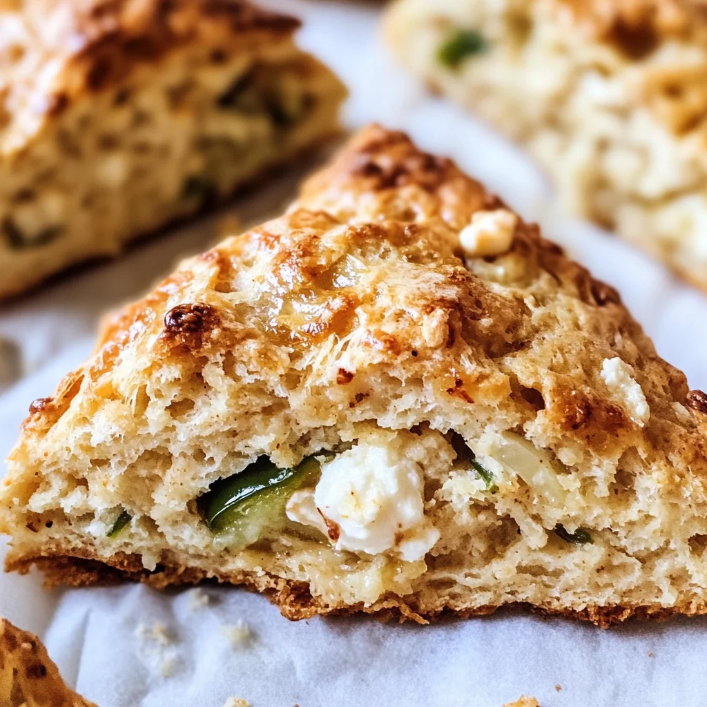 Shallot, Jalapeño, Goat Cheese, and Honey Scones