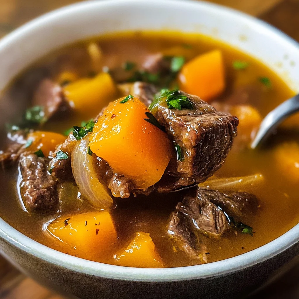 Slow Cooker Beef Soup with Squash Recipe