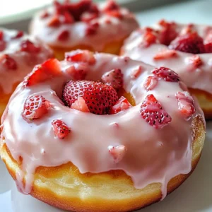 Strawberry Cake Donuts