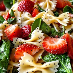 Strawberry Spinach Pasta Salad