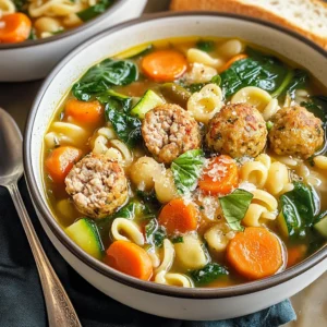 Summer Minestrone with Turkey Meatballs