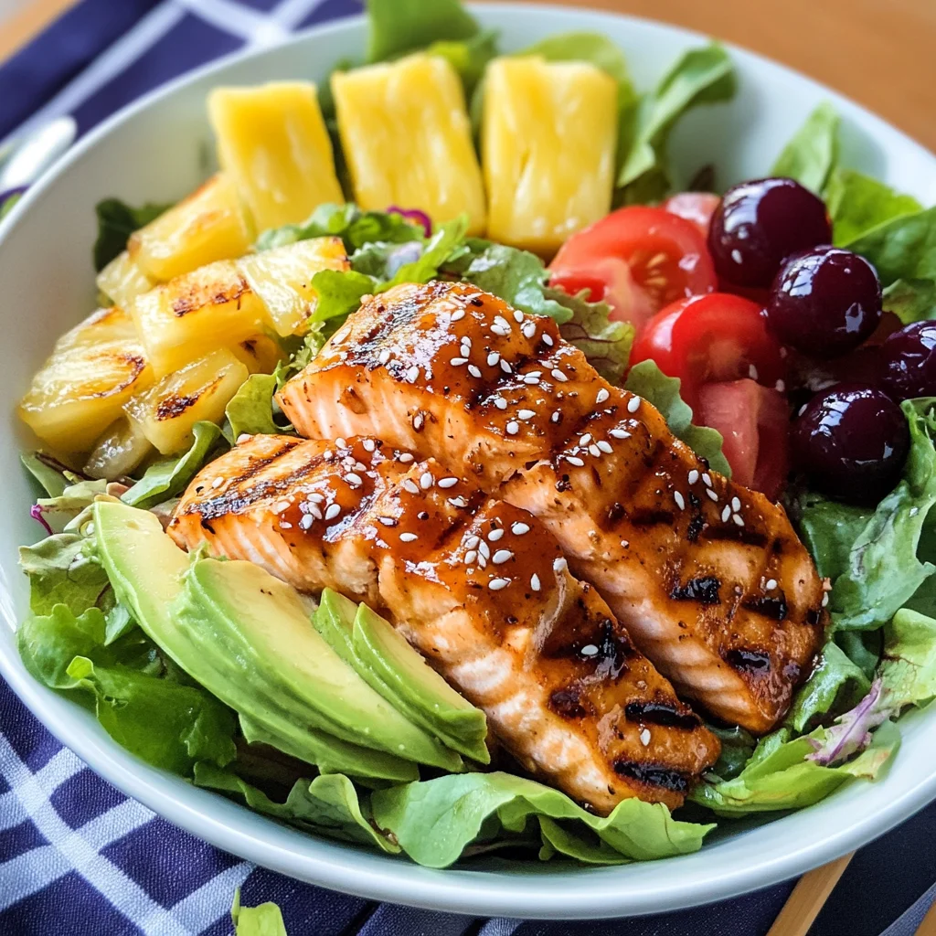 Teriyaki Sesame Grilled Salmon Salad