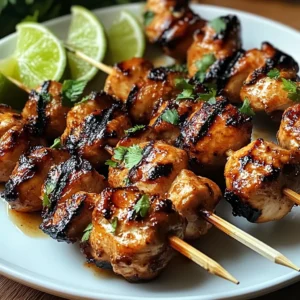 Tropical Grilled Thai Coconut Chicken Skewers for Family Fun