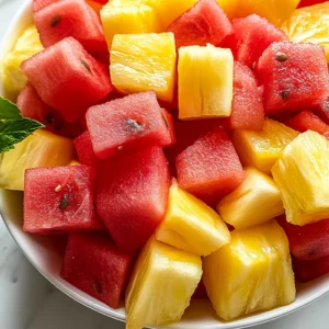 Watermelon and Pineapple Fruit Salad