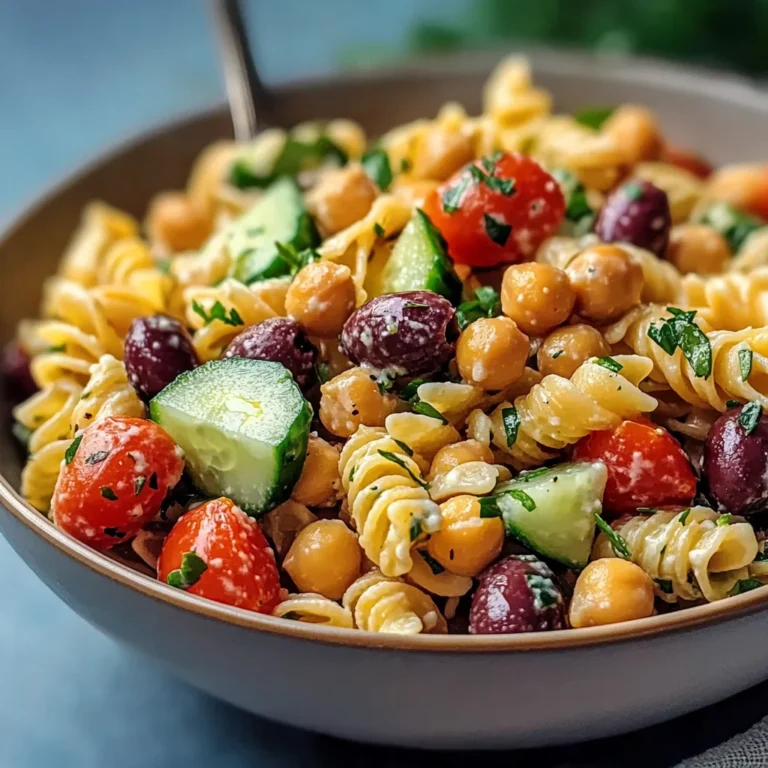 Easy Greek Pasta Salad with Chickpeas
