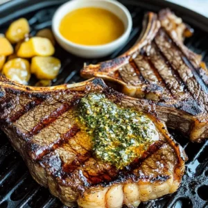 Grilled T-Bone Steaks with Cowboy Butter