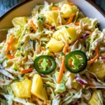 Pineapple Coleslaw with Jalapeno Peppers