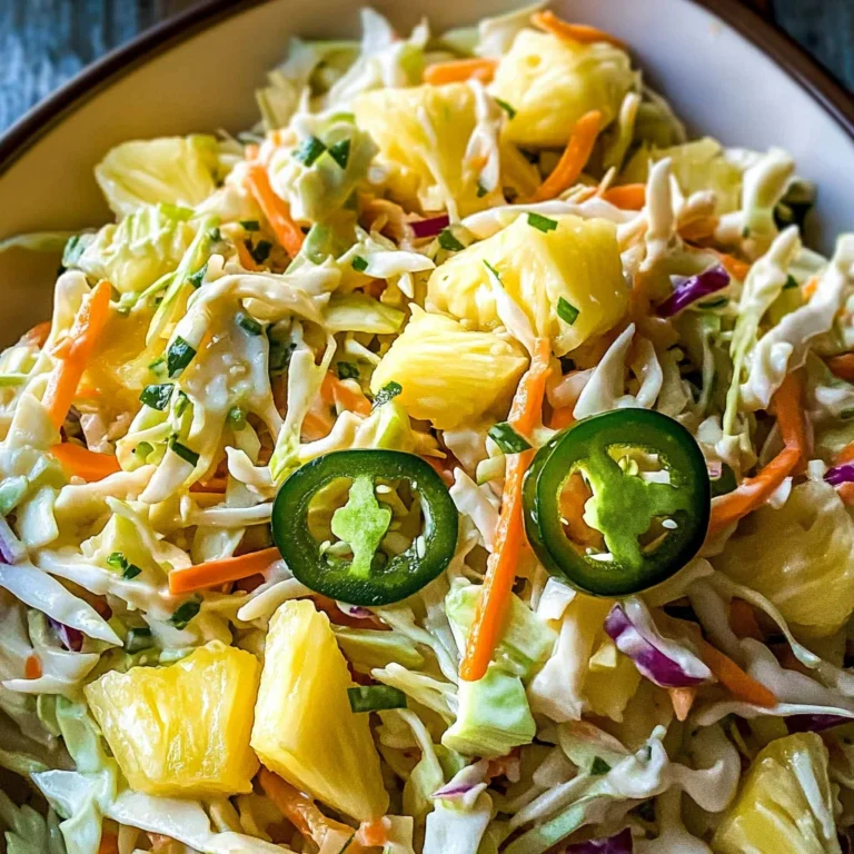Pineapple Coleslaw with Jalapeno Peppers