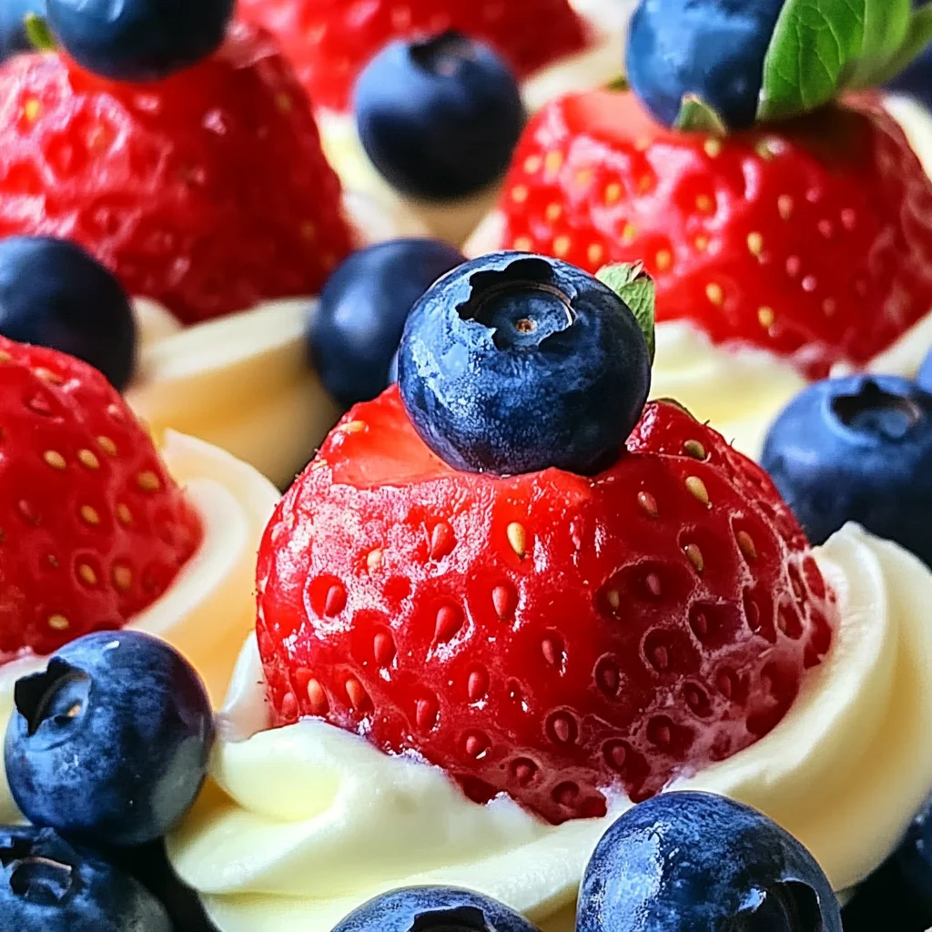 Sweet Summer Strawberries: Red, White, and Blue Cheesecake Strawberries