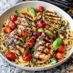 Tomato Basil Pasta with Balsamic Grilled Chicken