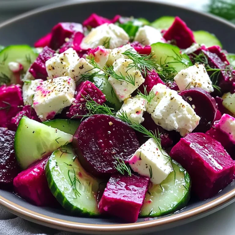 Vibrant Beet Feta Salad with Cucumber and Dill - Homefoodkitchen
